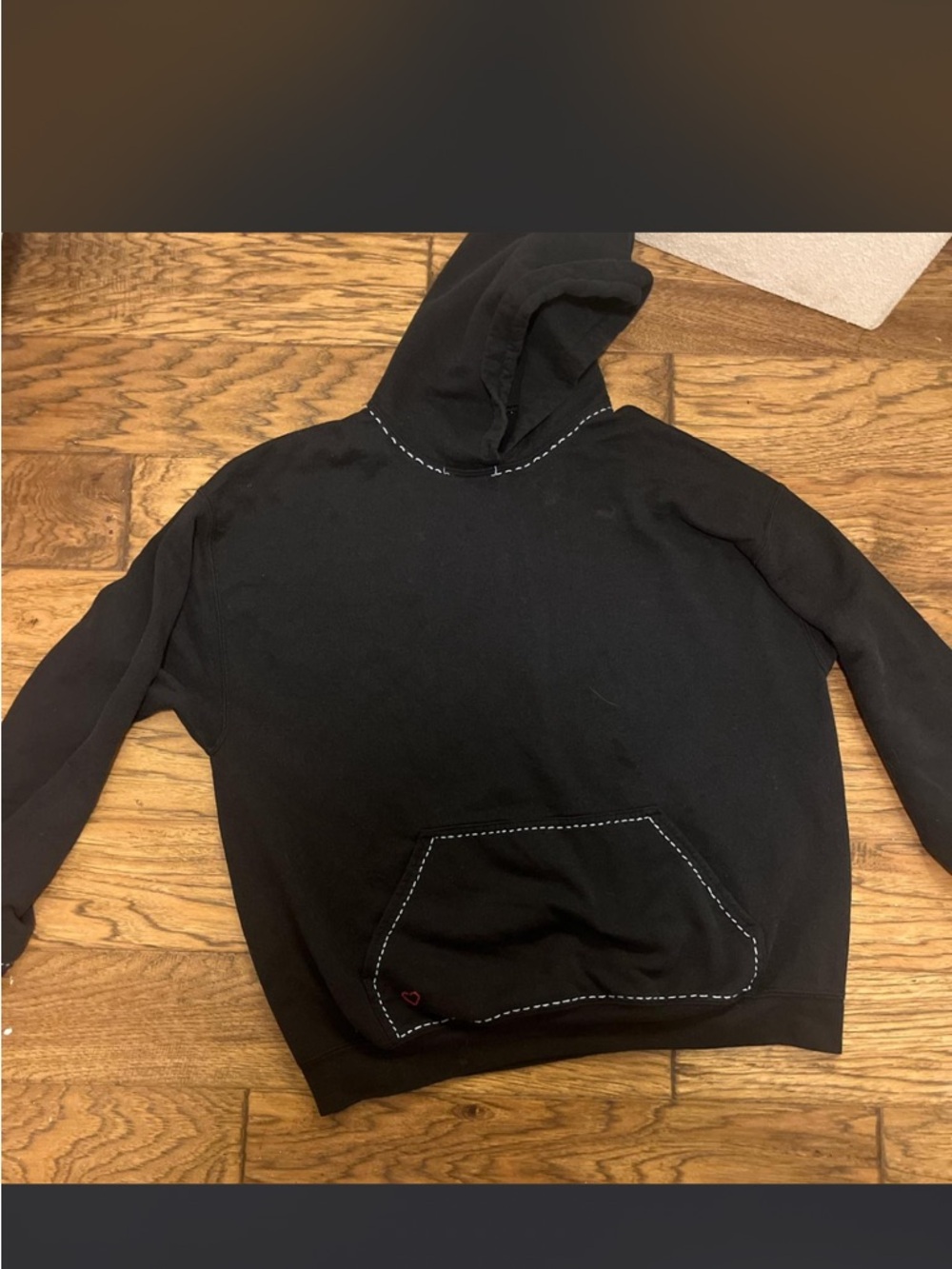 Black Hooded Pullover Sweatshirt - Men